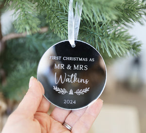 
                  
                    First Christmas as Mr & Mrs Silver Decoration
                  
                