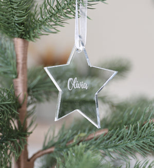 
                  
                    Personalised Silver Star Decoration
                  
                