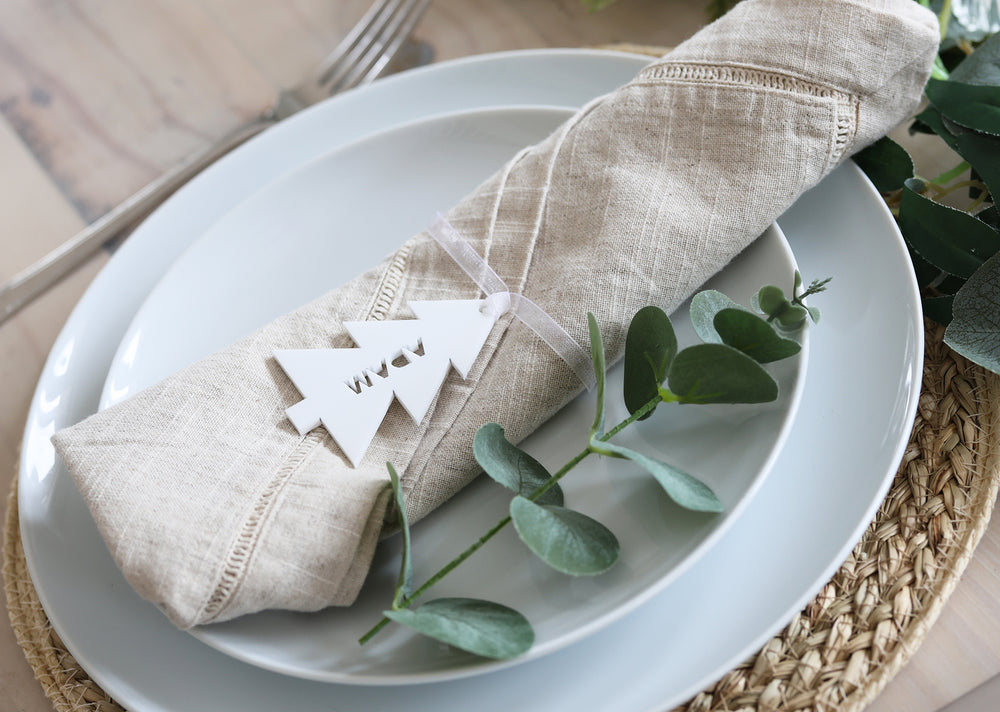 
                  
                    White Christmas Tree Place Setting
                  
                