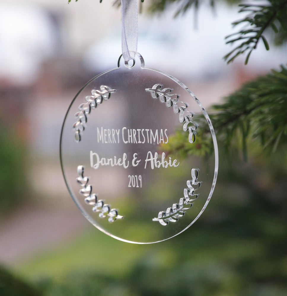 
                  
                    Personalised Merry Christmas Couples Decoration - Clear Acrylic
                  
                