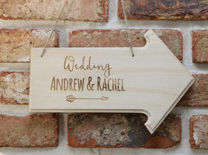 
                  
                    Personalised Wedding Sign Arrow
                  
                