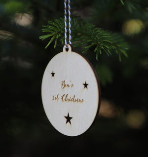 
                  
                    Personalised Baby First Christmas Decoration - Wooden
                  
                