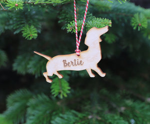 
                  
                    Personalised Daschund Dog Christmas Decoration - Wooden
                  
                