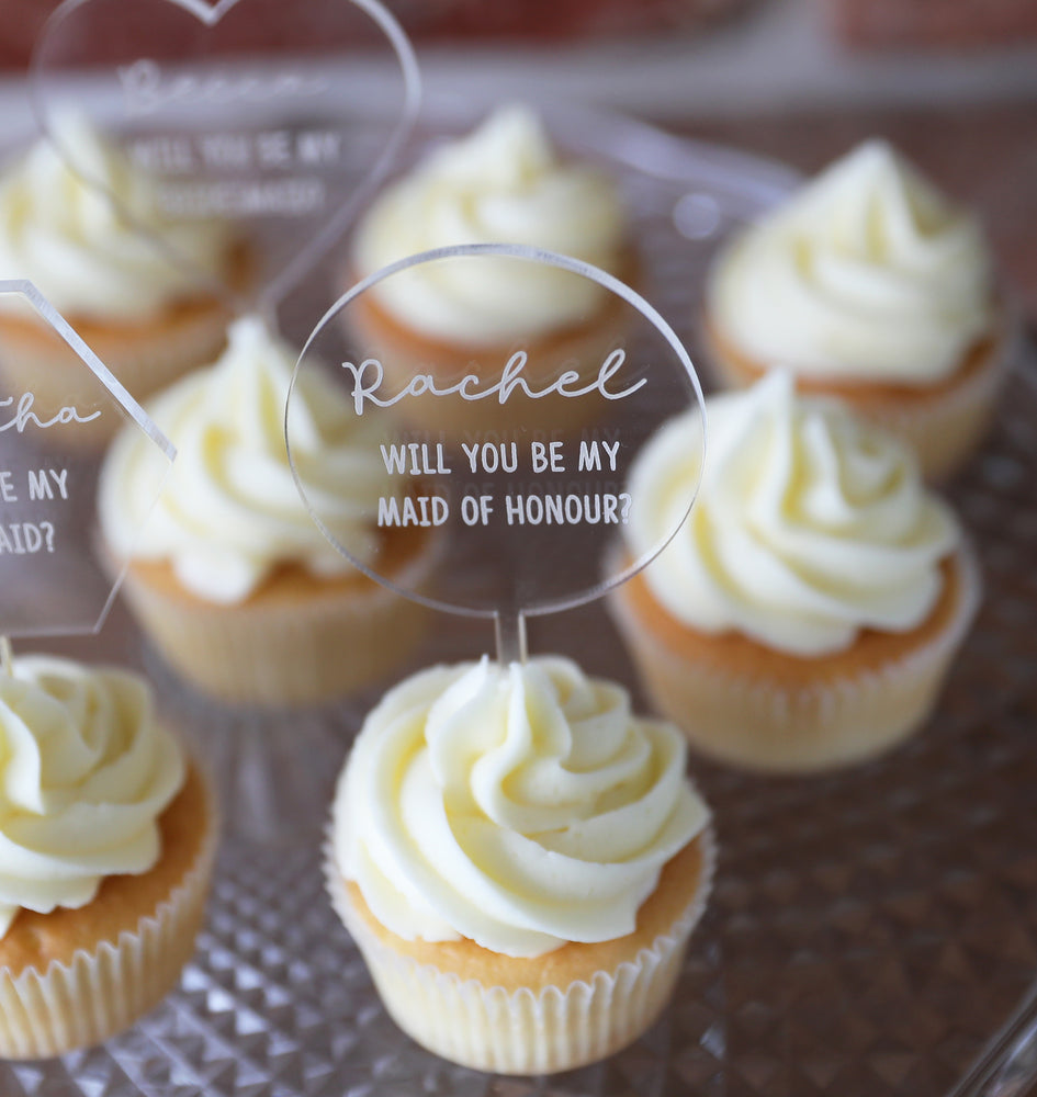 
                  
                    Personalised Bridesmaid Cupcake Topper - Clear Acrylic
                  
                