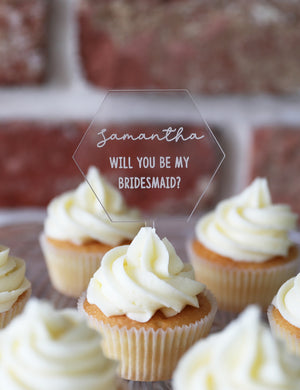 
                  
                    Personalised Bridesmaid Cupcake Topper - Clear Acrylic
                  
                