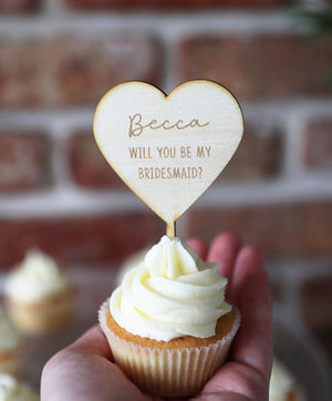 
                  
                    Personalised Bridesmaid Cupcake Topper - Wooden
                  
                