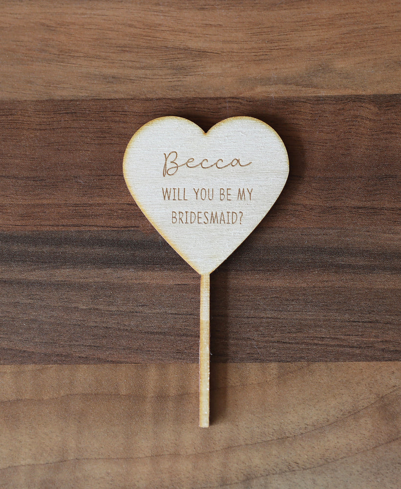 
                  
                    Personalised Bridesmaid Cupcake Topper - Wooden
                  
                