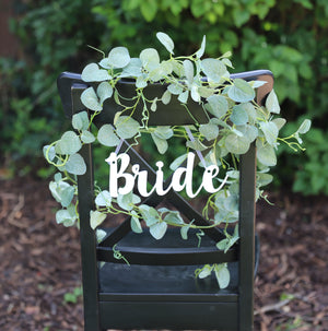 
                  
                    Bride and Groom Chair Signs - White Acrylic
                  
                