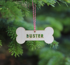 
                  
                    Personalised Bone Dog Christmas Decoration - Wooden
                  
                