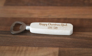 
                  
                    Personalised Happy Christmas Bottle Opener - Wooden
                  
                