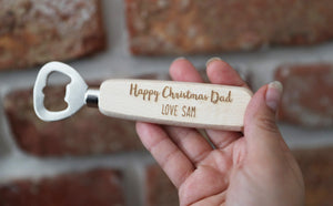 
                  
                    Personalised Happy Christmas Bottle Opener - Wooden
                  
                