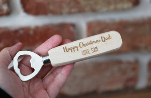 
                  
                    Personalised Happy Christmas Bottle Opener - Wooden
                  
                