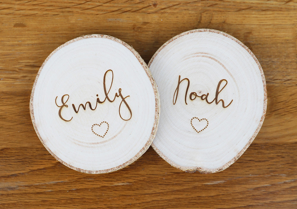 
                  
                    Personalised Him and Her Coasters - Wooden Log Slice
                  
                