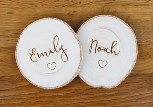 
                  
                    Personalised Him and Her Coasters - Wooden Log Slice
                  
                