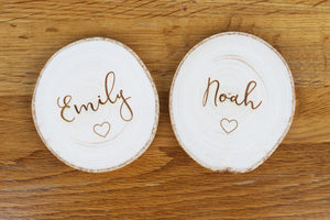 
                  
                    Personalised Him and Her Coasters - Wooden Log Slice
                  
                