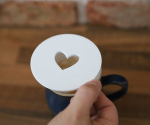 
                  
                    Heart Coffee Stencil  - White Acrylic
                  
                