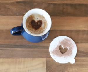 
                  
                    Heart Coffee Stencil  - White Acrylic
                  
                