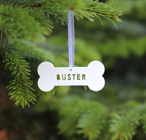 
                  
                    Personalised Bone Dog Christmas Decoration - White Acrylic
                  
                