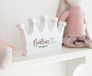 
                  
                    Personalised White Crown Plaque
                  
                