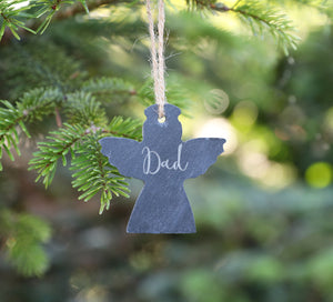 
                  
                    Personalised Angel Memorial Christmas Decoration - Slate
                  
                