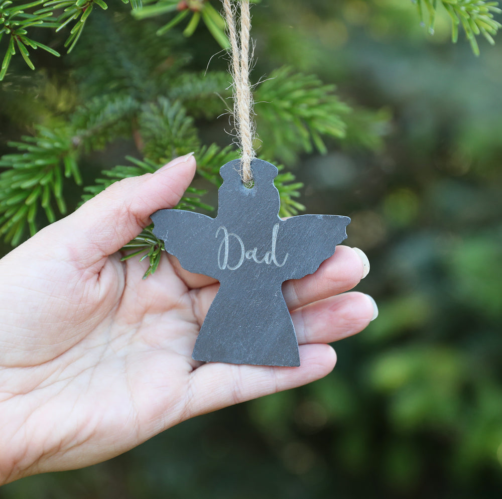 
                  
                    Personalised Angel Memorial Christmas Decoration - Slate
                  
                