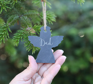 
                  
                    Personalised Angel Memorial Christmas Decoration - Slate
                  
                