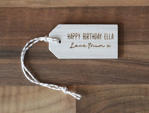 
                  
                    Personalised Happy Birthday Gift Tag - Wooden
                  
                