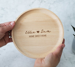 
                  
                    Personalised Round Wooden Coin Tray
                  
                