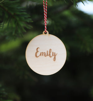 
                  
                    Personalised Hanging Bauble Christmas Decoration - Wooden
                  
                