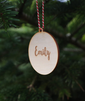 
                  
                    Personalised Hanging Bauble Christmas Decoration - Wooden
                  
                