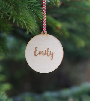 
                  
                    Personalised Hanging Bauble Christmas Decoration - Wooden
                  
                