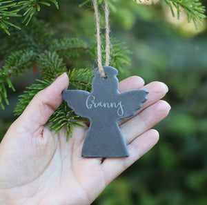 
                  
                    Personalised Angel Memorial Christmas Decoration - Slate
                  
                