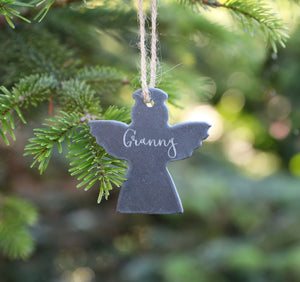 
                  
                    Personalised Angel Memorial Christmas Decoration - Slate
                  
                