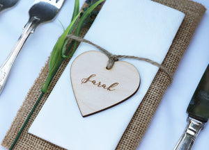 
                  
                    Personalised Heart Wedding Place Setting - Wooden
                  
                