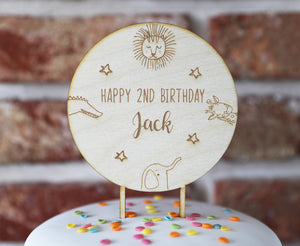 
                  
                    Personalised Safari Birthday Cake Topper - Wooden
                  
                