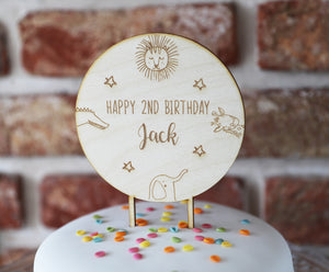 
                  
                    Personalised Safari Birthday Cake Topper - Wooden
                  
                