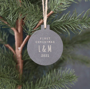 
                  
                    First Christmas Slate Bauble
                  
                