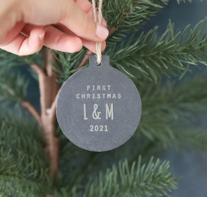 
                  
                    First Christmas Slate Bauble
                  
                