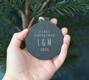 
                  
                    First Christmas Slate Bauble
                  
                