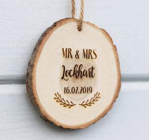 
                  
                    Personalised Mr and Mrs Hanging Log Slice - Wooden
                  
                