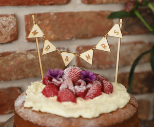 
                  
                    Mr and Mrs Bunting Wedding Cake Topper - Wooden
                  
                