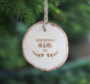 
                  
                    First Christmas as Mr and Mrs Decoration - Wooden Log Slice
                  
                