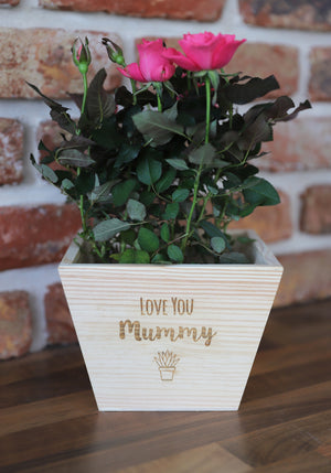 
                  
                    Personalised "Love You" Plant Pot - Wooden
                  
                