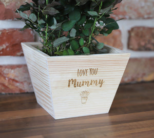 
                  
                    Personalised "Love You" Plant Pot - Wooden
                  
                