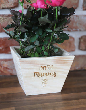 
                  
                    Personalised "Love You" Plant Pot - Wooden
                  
                