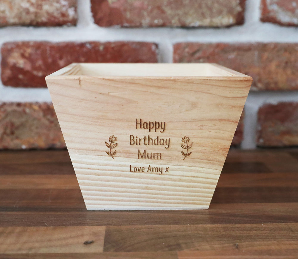 
                  
                    Personalised Birthday Plant Pot - Wooden
                  
                