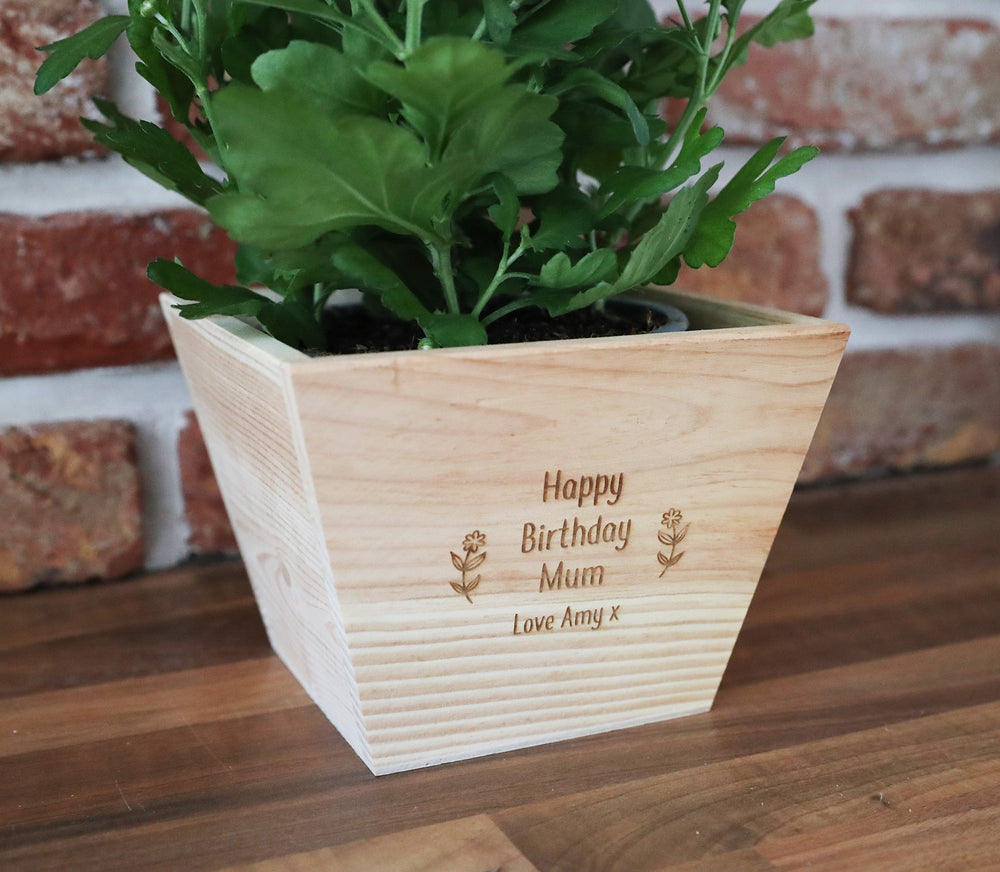 
                  
                    Personalised Birthday Plant Pot - Wooden
                  
                