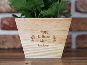 
                  
                    Personalised Birthday Plant Pot - Wooden
                  
                