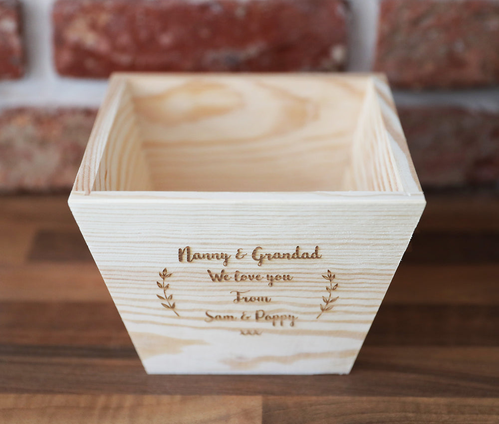 
                  
                    Personalised Grandparent Plant Pot - Wooden
                  
                