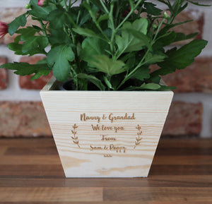 
                  
                    Personalised Grandparent Plant Pot - Wooden
                  
                